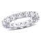 Gem And Harmony 5.12 Carat (ctw) Lab-Created White Sapphire Eternity Wedding Anniversary Band Ring in Sterling Silver